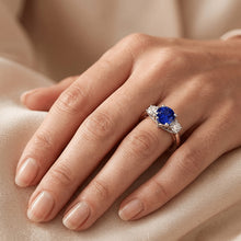 Natural Sapphire Ring 2.50ct - Two Tone 14K Gold