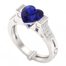 Natural Sapphire Ring 2.50ct - White Gold 14K