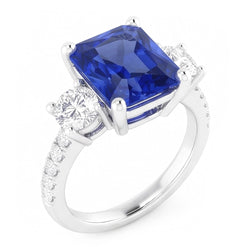 Natural Sapphire Ring 2.50ct - White Gold 14K