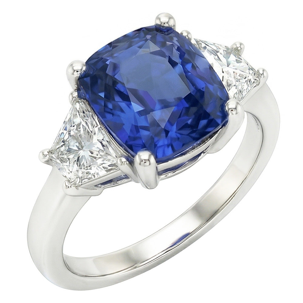 Natural Sapphire Ring 2.50ct - White Gold 14K