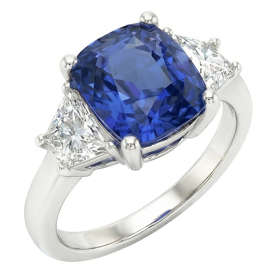 Natural Sapphire Ring 2.50ct - White Gold 14K