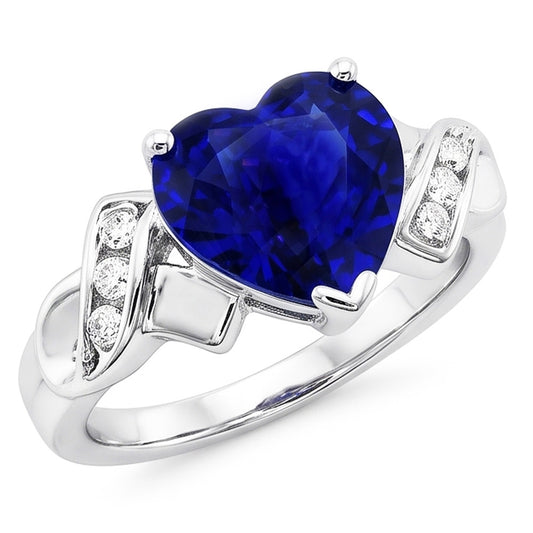 Natural Sapphire Ring 2.50ct - White Gold 14K