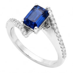 Natural Sapphire Ring 2.50ct - White Gold 14K