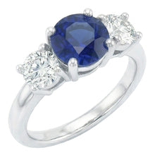 Natural Sapphire Ring 2.50ct - White Gold 14K