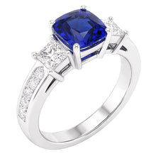 Natural Sapphire Ring 2.50ct - White Gold 14K