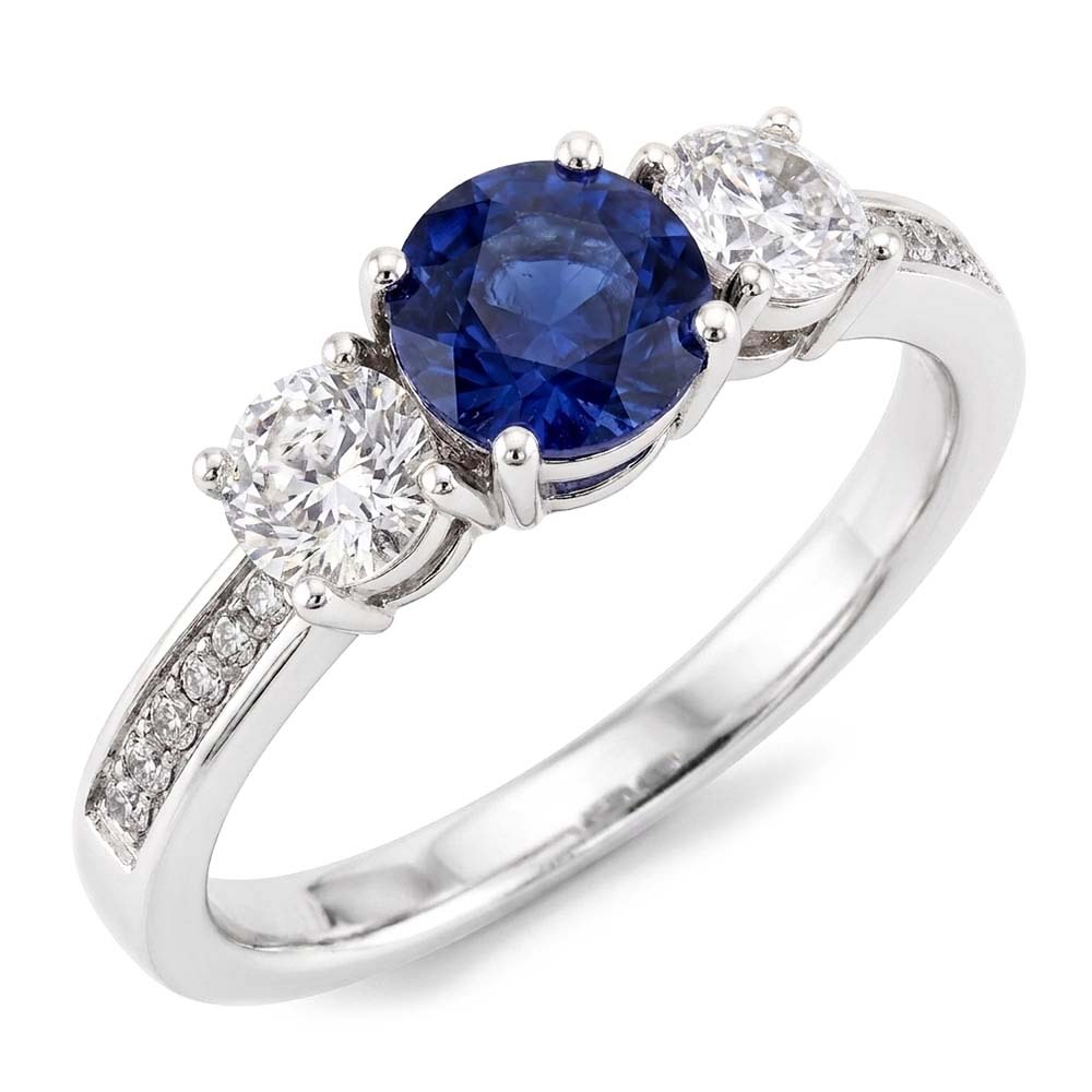 Natural Sapphire Ring 2.50ct - White Gold 14K