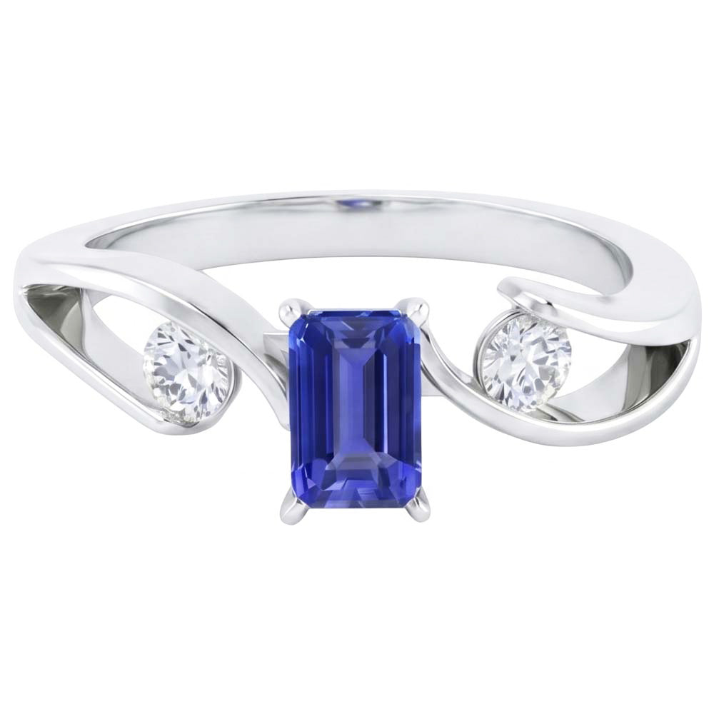 Natural Sapphire Ring 2.50ct - White Gold 14K
