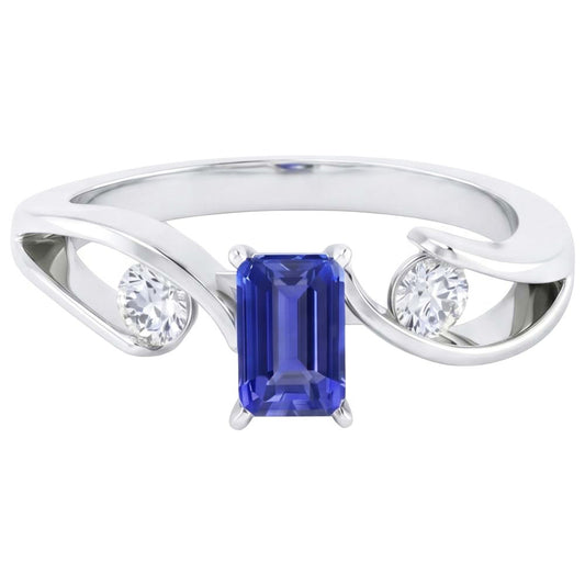 Natural Sapphire Ring 2.50ct - White Gold 14K