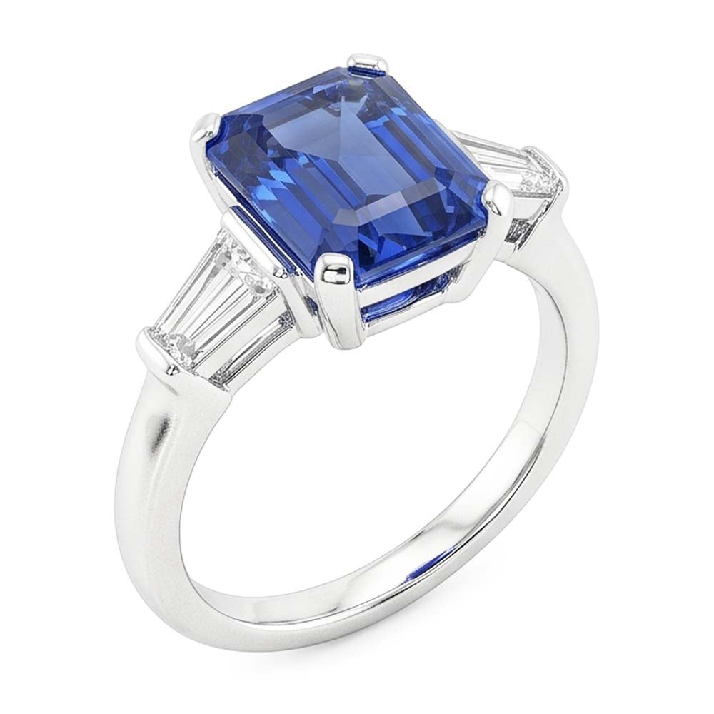 Natural Sapphire Ring 2.50ct - White Gold 14K