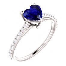 Natural Sapphire Ring 2.50ct - White Gold 14K
