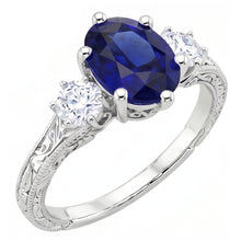 Natural Sapphire Ring 2.50ct - White Gold 14K