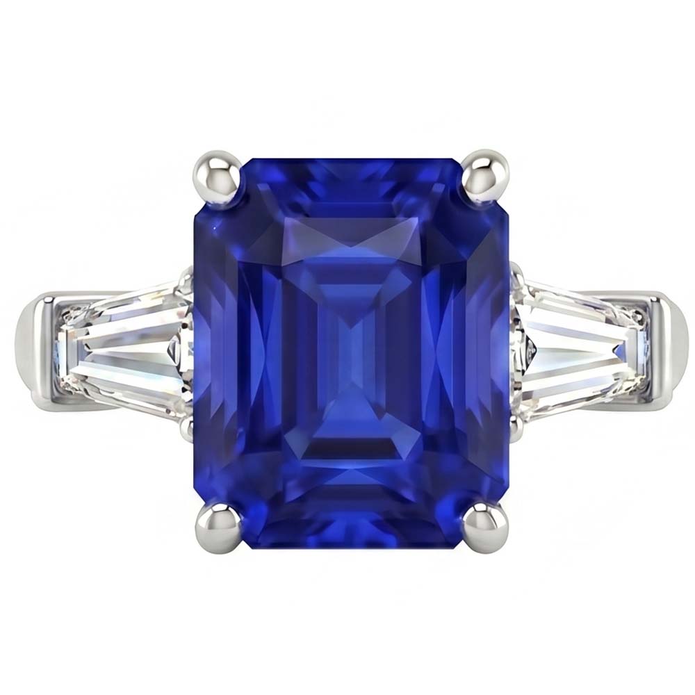 Natural Sapphire Ring 2.50ct - White Gold 14K
