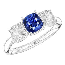 Natural Sapphire Ring 2.50ct - White Gold 14K