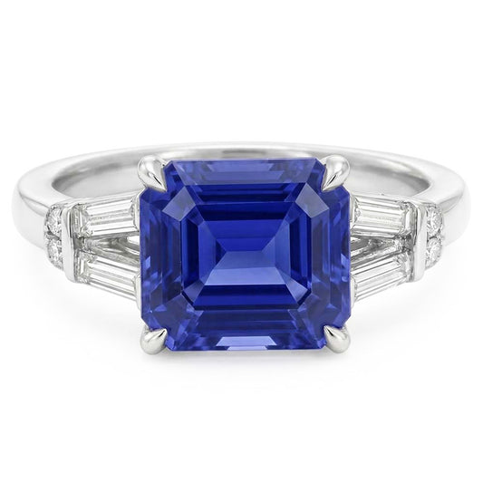 Natural Sapphire Ring 2.50ct - White Gold 14K