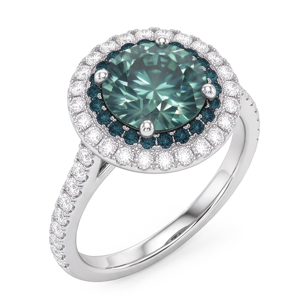 Natural Sapphire Ring 2.50ct - White Gold 14K