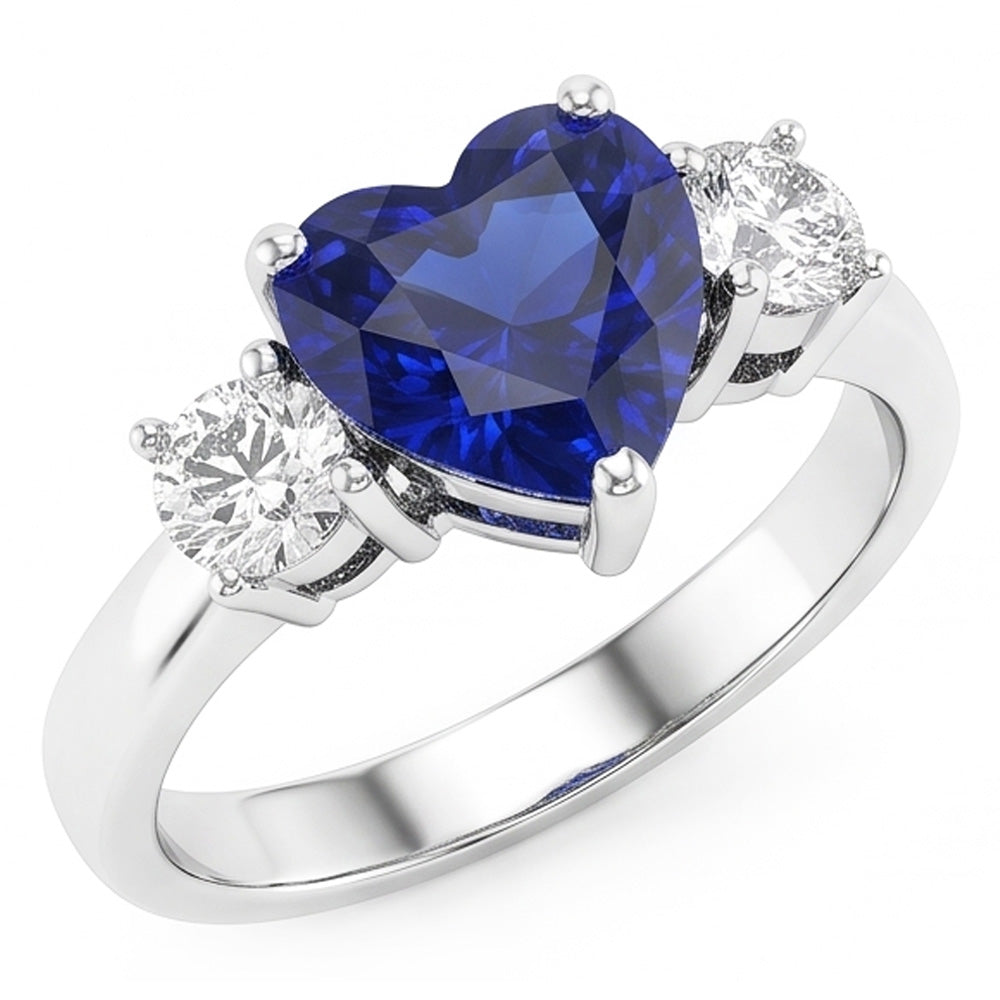 Natural Sapphire Ring 2.50ct - White Gold 14K