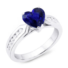 Natural Sapphire Ring 2.50ct - White Gold 14K