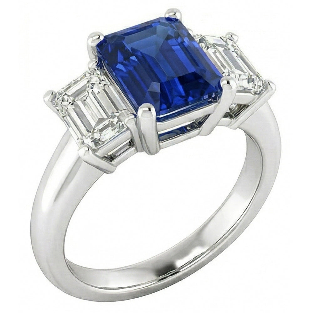 Natural Sapphire Ring 2.50ct - White Gold 14K