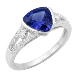 Natural Sapphire Ring 2.50ct - White Gold 14K
