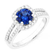 Natural Sapphire Ring 2.50ct - White Gold 14K