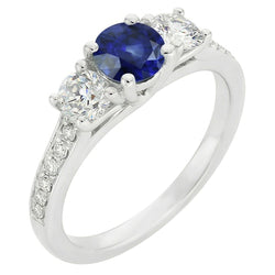 Natural Sapphire Ring 2.50ct - White Gold 14K