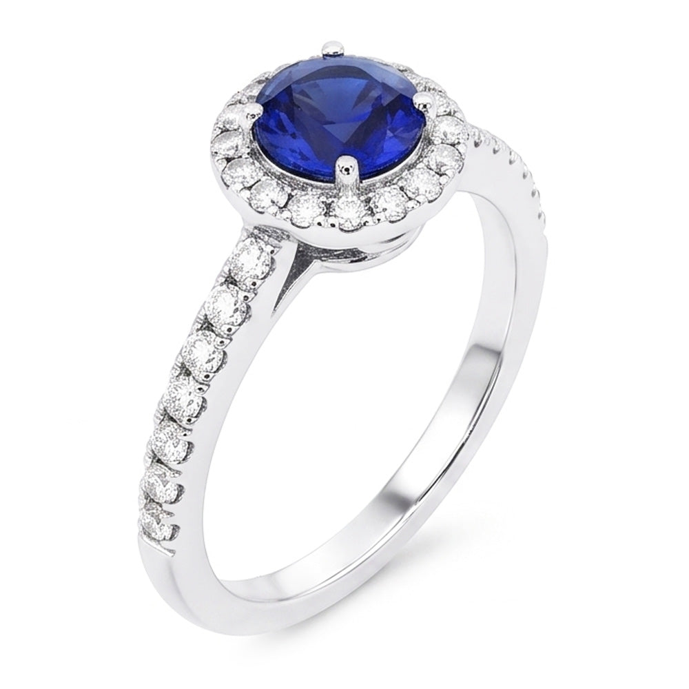 Natural Sapphire Ring 2.50ct - White Gold 14K