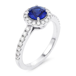 Natural Sapphire Ring 2.50ct - White Gold 14K
