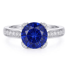 Natural Sapphire Ring 2.50ct - White Gold 14K