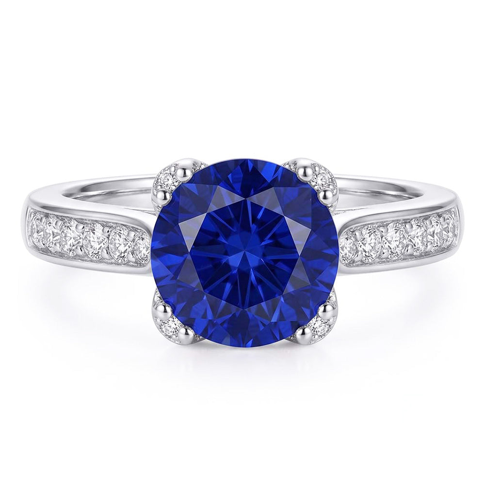 Natural Sapphire Ring 2.50ct - White Gold 14K