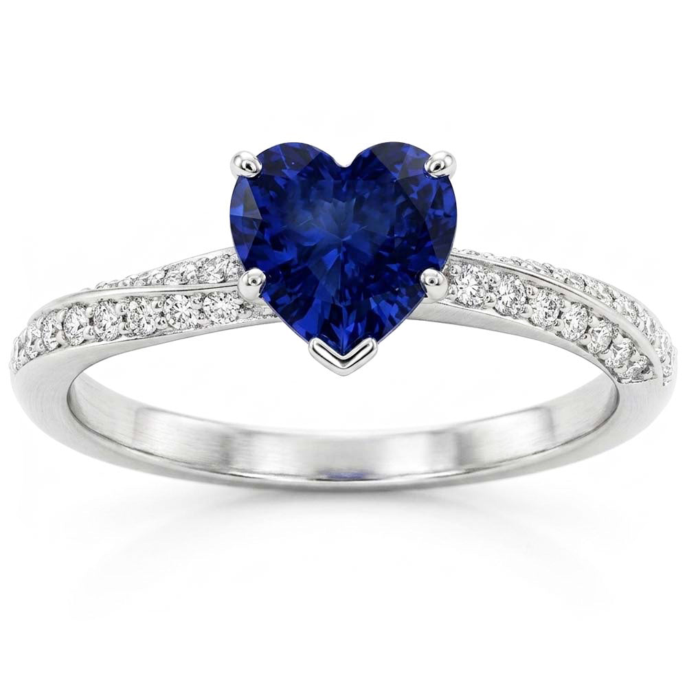 Natural Sapphire Ring 2.50ct - White Gold 14K