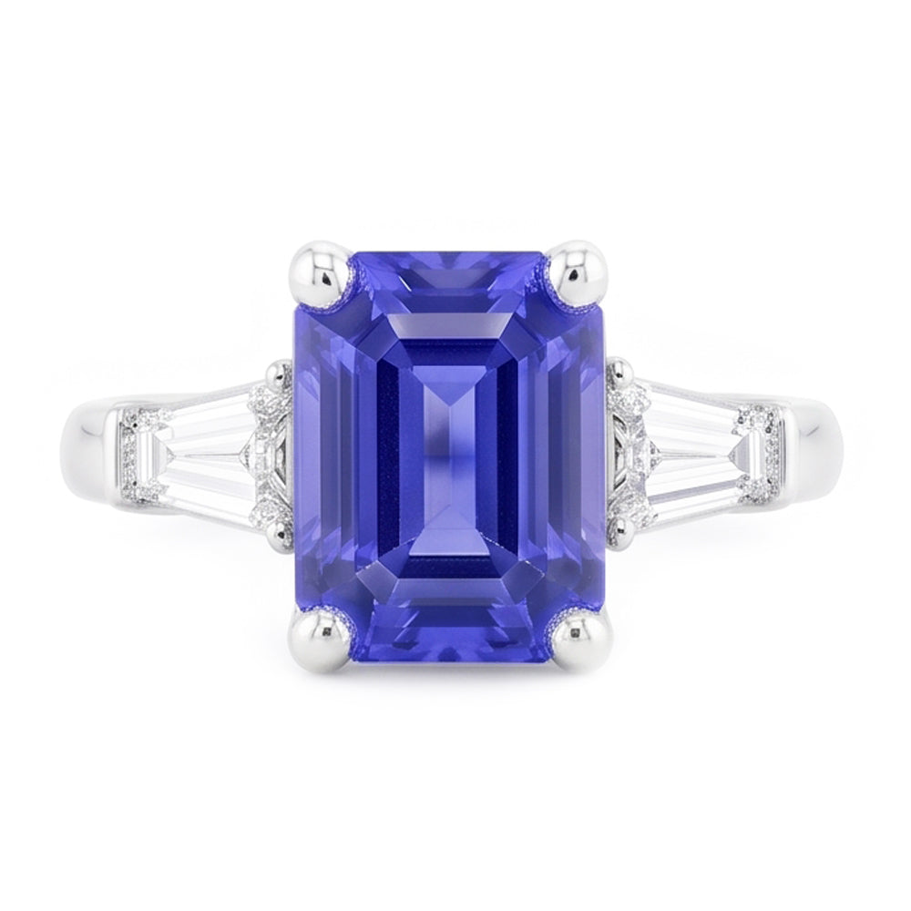 Natural Sapphire Ring 2.50ct - White Gold 14K