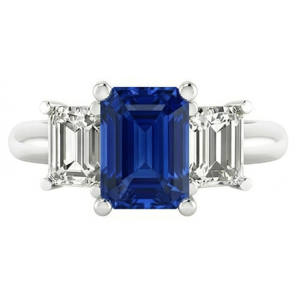 Natural Sapphire Ring 2.50ct - White Gold 14K