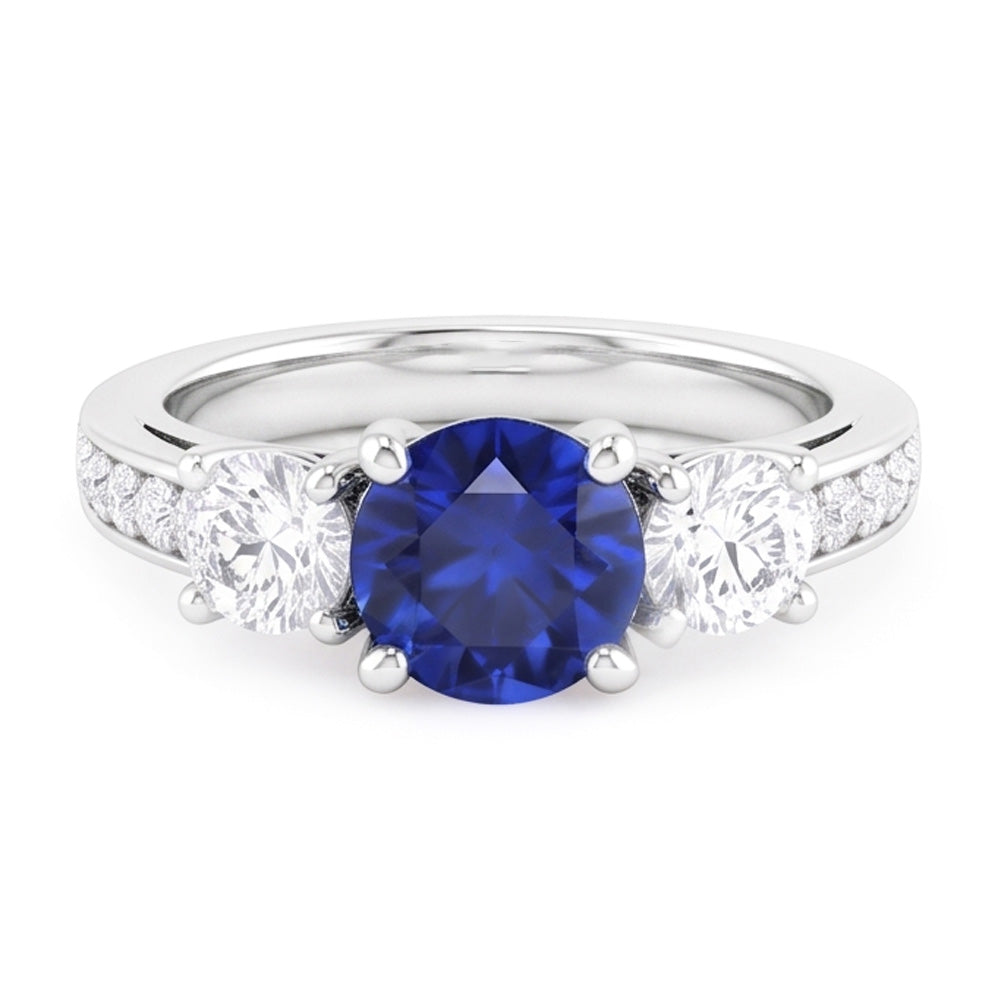 Natural Sapphire Ring 2.50ct - White Gold 14K