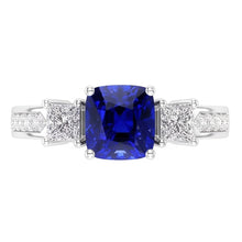 Natural Sapphire Ring 2.50ct - White Gold 14K