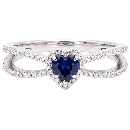 Natural Sapphire Ring 2.50ct - White Gold 14K