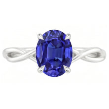 Natural Sapphire Ring 2.50ct - White Gold 14K