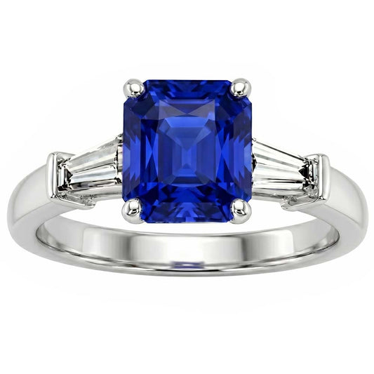Natural Sapphire Ring 2.50ct - White Gold 14K