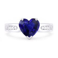 Natural Sapphire Ring 2.50ct - White Gold 14K