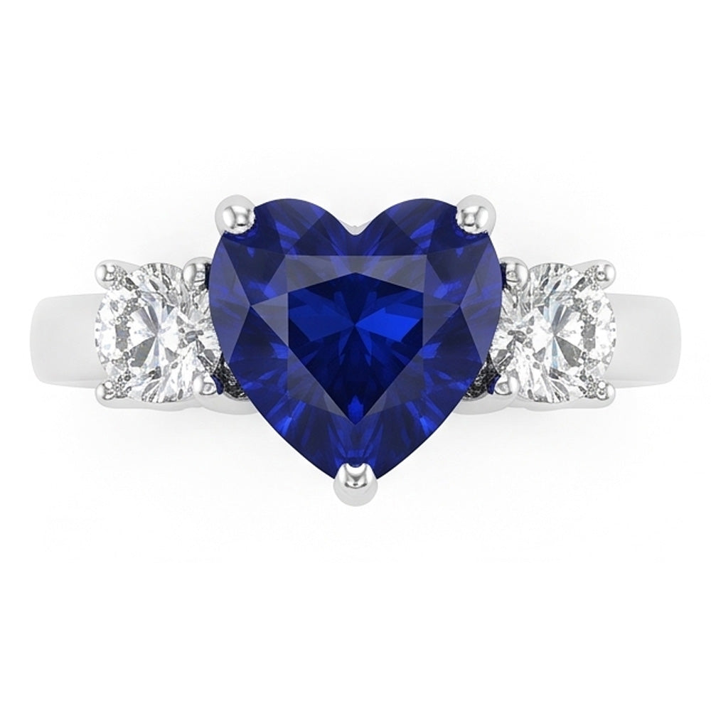 Natural Sapphire Ring 2.50ct - White Gold 14K