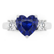 Natural Sapphire Ring 2.50ct - White Gold 14K
