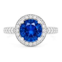 Natural Sapphire Ring 2.50ct - White Gold 14K