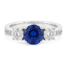 Natural Sapphire Ring 2.50ct - White Gold 14K