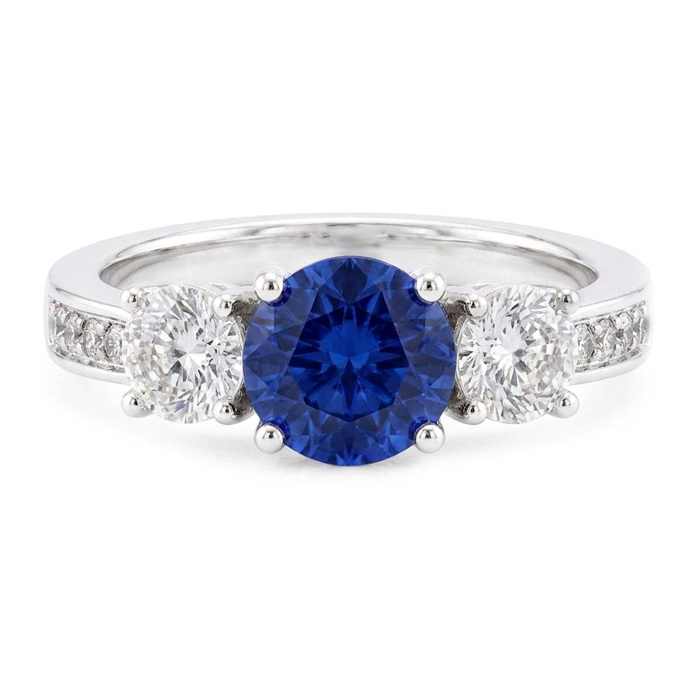 Natural Sapphire Ring 2.50ct - White Gold 14K
