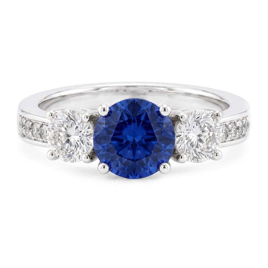 Natural Sapphire Ring 2.50ct - White Gold 14K