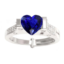 Natural Sapphire Ring 2.50ct - White Gold 14K