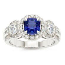 Natural Sapphire Ring 2.50ct - White Gold 14K