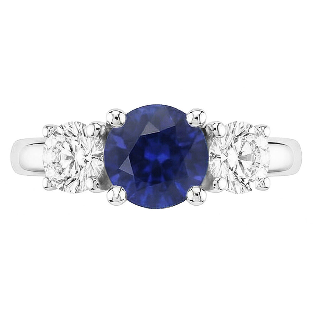 Natural Sapphire Ring 2.50ct - White Gold 14K