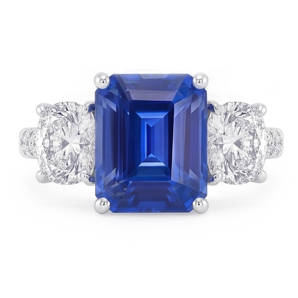 Natural Sapphire Ring 2.50ct - White Gold 14K