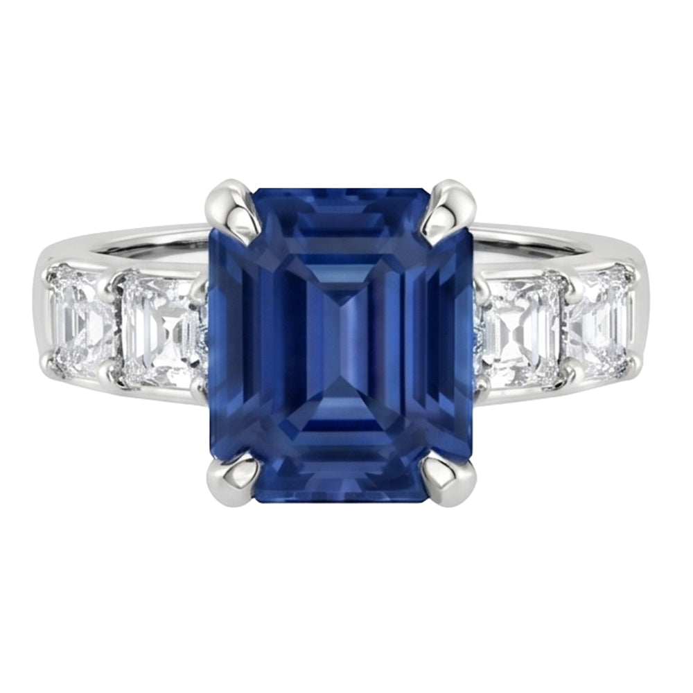 Natural Sapphire Ring 2.50ct - White Gold 14K