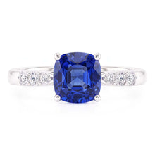 Natural Sapphire Ring 2.50ct - White Gold 14K